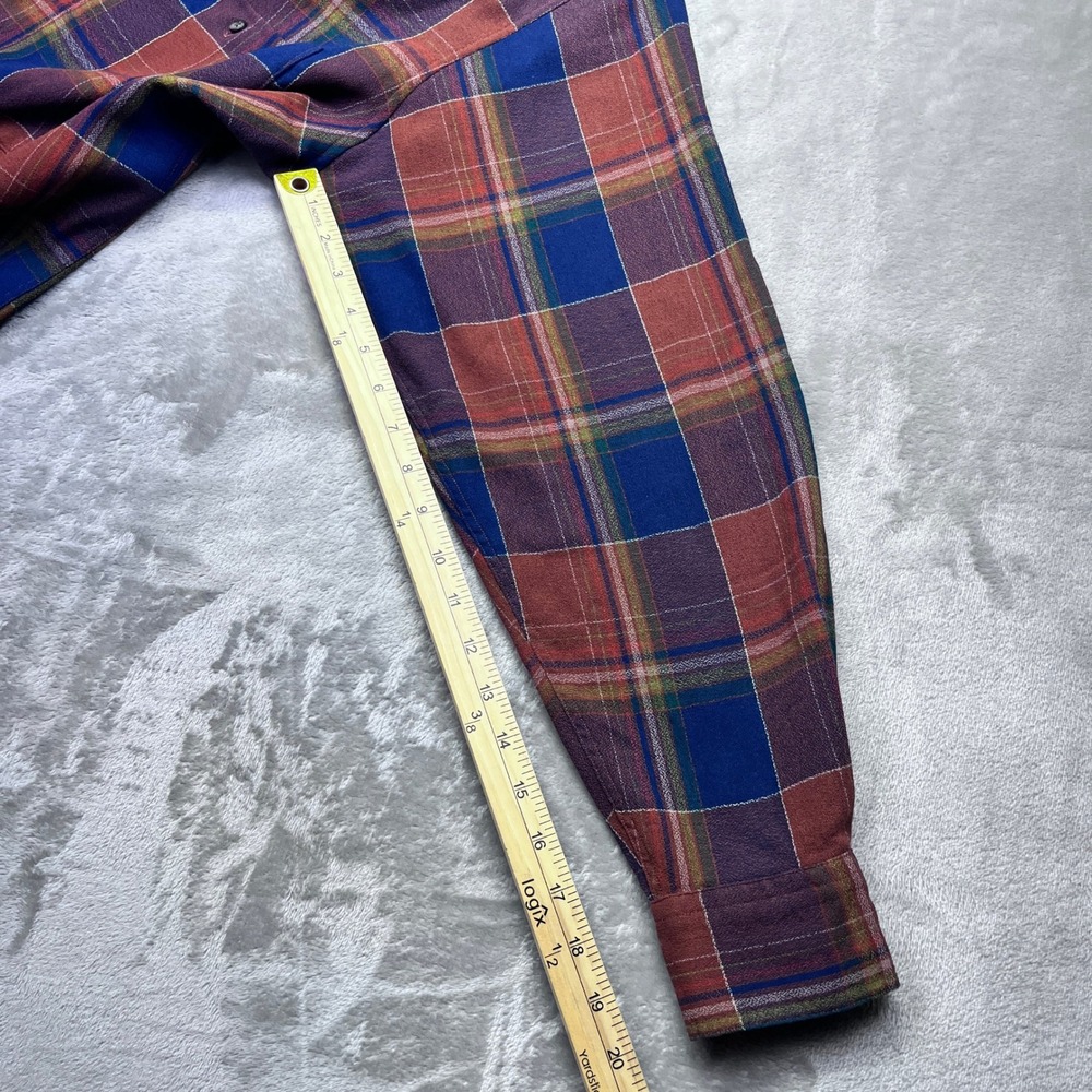 VTG Bill Robinson Wool Blend Plaid Flannel Shirt Long Sleeve Button Up Menswear - Picture 5 of 7
